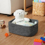 3-Pack Shelf Baskets for Organizing, Closet Organizer Bins, Small Woven Baskets, Rope Toy Basket, Storage Basket for Shelves,