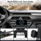 Shock-Resistant CD Slot Phone Holder for Car, CD Player Phone Mount with Adjustable Clamp, 360° Rotation, Non-Slip, Single-Button Release, Heat-Resistant, Universally Compatible with iPhone & Samsung