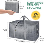 BALEINE 2-Pack Oversized Moving Bags with Reinforced Handles, Heavy-Duty Storage Tote for Clothes, Moving Supplies (Winter Gr