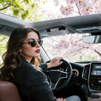 Car Sunglasses Holder for Car Visor Vegan Leather Auto Eyeglass Case with Clip Automotive Interior Visor Accessories