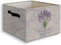 Christian Lavender Floral Decor Basket Foldable Storage Bins Box with Handles, Christian Friendship Gifts for Women, Bible Ve