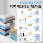 Cozy Essential Travel Vacuum Storage Bags with Rechargeable Cordless USB Pump, Space Saver Bags for Luggage, Suitcase, Carry-
