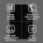 Diono Stow 'n Go Car Back Seat Organizer for Kids, Kick Mat Back Seat Protector, with 7 Storage Pockets, 2 Drinks Holders, Wa