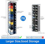Closet Organization, 24 Section Hanging Closet Organizer, Space Saving, College Dorm Essentials, Heavy Duty Hooks Up to 45 Po