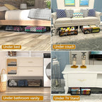 NADAMOO Under Bed Storage with Wheels, 1 Pack Rolling Under Bed Storage Containers, Foldable Metal Under the Bed Organizer Bi