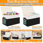 Large Toy Storage Box with Lid Upgraded Toy Storage Chest Organizer with Divider Foldable Toy Bin for Kids Boys Girls Playroo