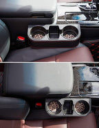 Car Seat Organizer Cup Drink Holders,Multifunctional Gap Filler Storage Box,Insert Organization Helps Reduce Distracted Driving&Holds Phone Mount Mug Bottle Cellphone Coaster Wallet Card (XBD-Black)