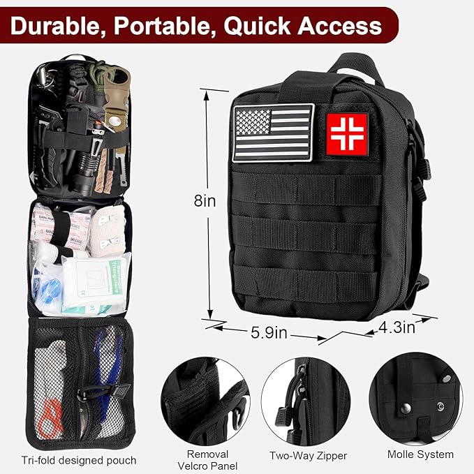 Gifts for Men Christmas - 118-in-1 Survival Kits - Military-Grade Survival Gear for Outdoor Adventures, Disaster Preparedness