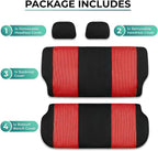 FH Group Automotive Rear Car Seat Covers for SUV, Trucks, Sedan and More - Universal Fit Front High Back & Rear Solid Bench D