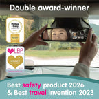 Onco Baby Car Mirror Rear Facing - Double Award-Winning Convex Car Mirror for Baby, 100% Shatterproof & Shakeproof with 360° Rotation, Newborn Essentials (9.6 x 6.9 in)