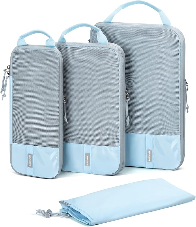 BAGSMART 6 Set /4 Set/2 Set Compression Packing Cubes for Travel, Lightweight Luggage Organizer Bags, Durable Space Saver Bag