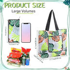 Cunno 6 Pcs Reusable Foldable Grocery Bags, Large Capacity Shopping Bag with Zipper Handle, Waterproof, Women
