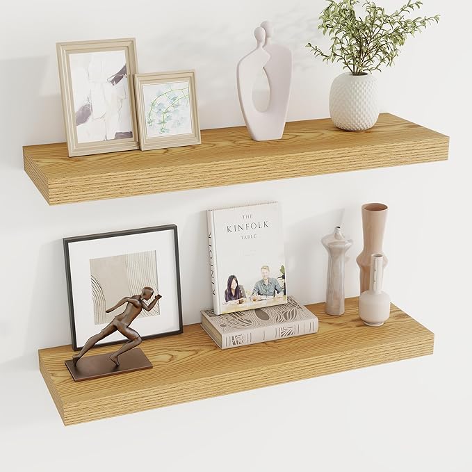 Dreamland 30 Inches Floating Shelves for Wall,8 Inch Deep Floating Shelves Set of 2, Large Display & Storage Shelf, Wall Shel