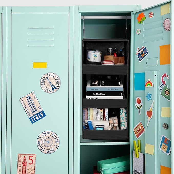 GRANNY SAYS Hanging Closet Shelf, 3-Shelf Foldable Hanging Organizers and Storage, Hanging Organizer for Camper Organization,