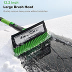 SEAAES 50 Inch Truck Snow Brush and Ice Scraper with Squeegee, Long Handle Extendable Windshield Ice Scraper with Foam Grip for SUV Truck Jeep RV Auto Vehicle Window