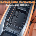 Center Console Organizer Tray Compatible with 2026 2025 2024 2023 Mazda CX-50 Armrest Organizer Tray Secondary Storage ABS Plastic Accessories