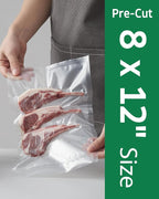 Syntus 200 Count Vacuum Sealer Bags Quart 8 x 12 inch for Seal a Meal, Commercial Grade BPA Free Heavy Duty Precut Seal Bags,