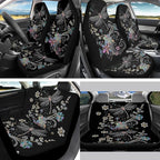 Dragonfly 13 Pcs Auto Seat Cover Sets Steering Wheel Cover Seatbelt Pad Floral Armrest Cover Pad Cup Holders Keychain Chapstick Holder for SUV Van Sedan Truck