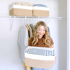 NaturalCozy Storage Baskets 16.8”x13”x7.6” Cotton Rope Woven Baskets for Organizing 3-Pack | Toy Storage Bins | Basket for Sh