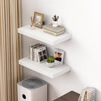 Dreamland 24" Floating Shelves for Wall, 12" Deep Thicker White Floating Shelves, Wall-Mounted Shelves for Bedroom, Living Ro