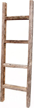BARNWOODUSA Rustic Decorative Ladder - 100% Upcycled Wood (48" x 12" x 1.5", Weathered Gray)