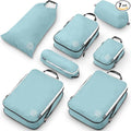 TRIPPED XL Compression Packing Cubes — 7-Piece Set for Checked Luggage | Extra-Large (15.7"×11"×4") + Large + Small + Tube + 