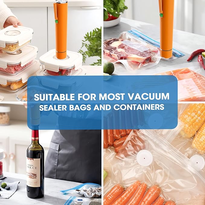 Vacuum Sealer Machine, Portable Handheld Vacuum Sealer with 40PCS Reusable Zipper Vacuum Bags (Vacuum Sealers+ 20 large+20 sm