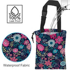 Car Trash Bag Hanging Tropical Flower Trash Can Waterproof Garbage Bag Hanging for Car Back Seat with Adjustable Straps and Drawstring for Car Accessories Vehicle Travelling