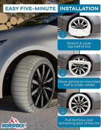 Passenger Vehicle Snow Socks for Tires, N53 - Car Sock Tire Traction Device for Snow, Ultimate Chain Alternative for Cars, SU