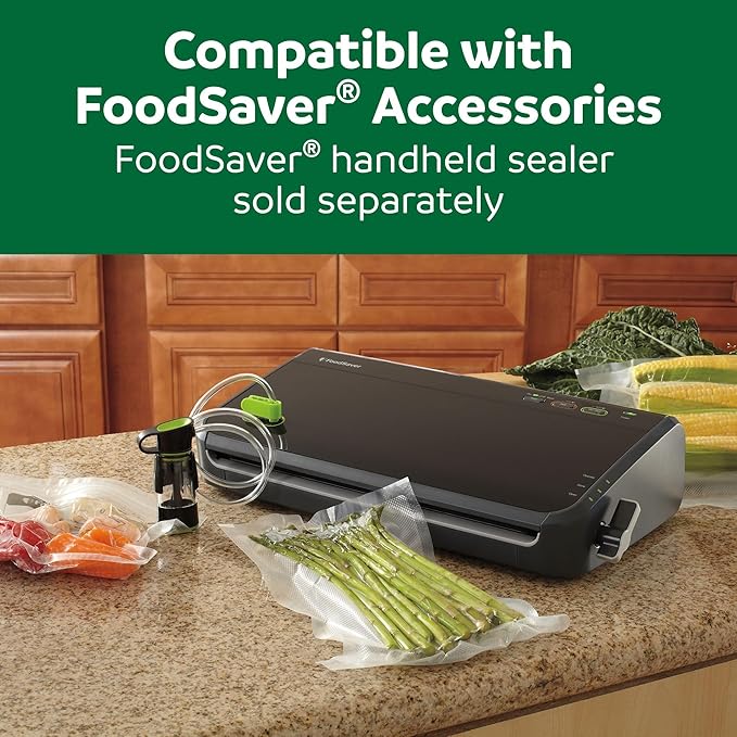 FoodSaver Vacuum Sealer Machine, Automatic Bag Detection, Sous Vide Friendly, with sealer bags, roll, handheld vacuum sealer,