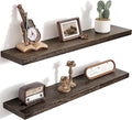 36 Inch Floating Shelves for Wall, 8"D High End Solid Hardwood Shelves for Decor Storage, Rustic Wall Shelves with Invisible 