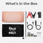 HALO Bolt Air 58830 Portable Car Battery Jump Starter | 100 PSI Air Compressor, 58.8Wh USB Power Bank, Emergency Floodlight