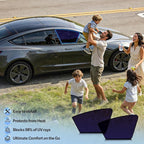 ZATOOTO Tesla Model Y Juniper 2020-2026 Front Window Shade for Driver & Passenger, Bluish-Purple Static Cling Car Window Shades | Block Harsh Sunlight | Sun Shade UV Blocker with Storage Bag