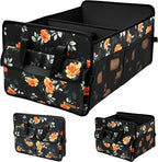Sturdy Car Trunk Organizer - Large Capacity Trunk Organizer for SUVs & Sedans, Hard-Shell One-Piece Design with Cute Print,