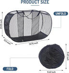 Seiritex Mesh Popup Laundry Hamper 3 Compartment Sortable Horizontal Collapsible Laundry Basket for Clothes Laundry Room Bedr