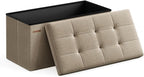 SONGMICS Mazie Collection - 30 Inches Folding Storage Ottoman Bench, Ottoman Foot Rest, End of Bed Bench, Storage Chest, Load