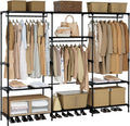 CASAMAYA Clothes Rack, Portable Closet, 81.1 Inch Large Capacity Wardrobe Closet, Clothes Storage Organizer with Shelves and 