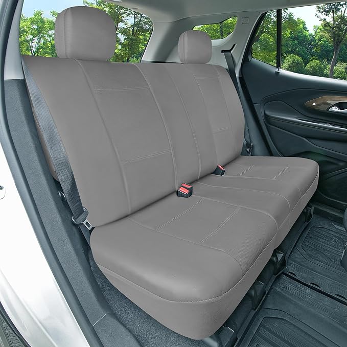 FH Group Full Set Faux Leather Car Seat Covers for Low Back Front Seat Covers, Airbag Compatible, Split Bench Rear Seat, Univ