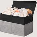 INDRESSME 25"x13"x16" Large Storage Box, Storage Organizer Collapsible Bins with Lids, Playroom, Living Room, Storage Baskets