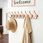 Dseap Coat Rack Wall Mount - 29.5” Long 8-Tri-Hooks Heavy Duty Coat Hanger Rail Wall Hooks for Hanging Coats Hats Clothing Cl