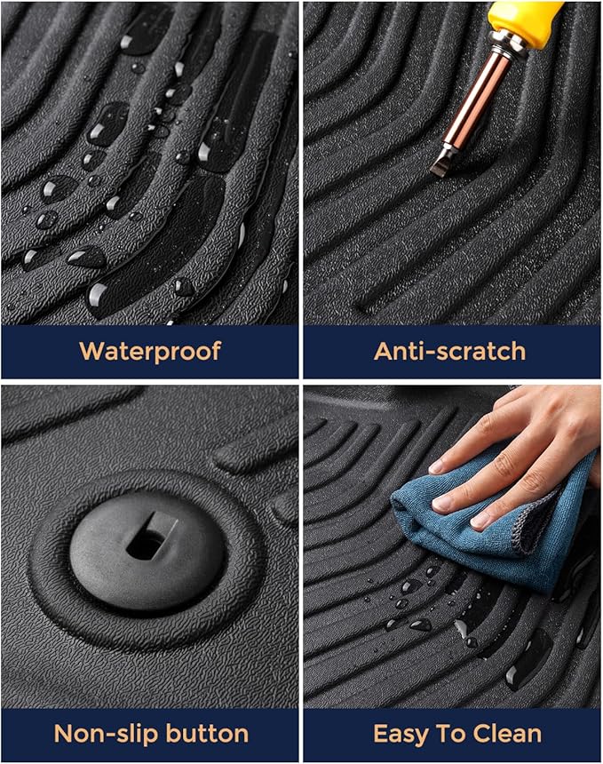 CreekT® for Hyundai Kona Floor Mats 2018-2023 (No for EV),All Weather Heavy Duty Waterproof Floor mats & Cargo Liner for Hyundai Kona Accessories 2023 2022 2021 2020 2019 2018 SE SEL Limited Preferred