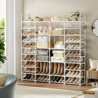 WOWLIVE 4 Row 10 Tiers Extra Large Shoe Rack Big Tall Metal Shoe Shelf, Heavy Duty Organizer for Closet Entryway, Boot Rack S