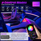 KENANEK Ambient Lighting Car Interior LED Strip Lights 6-in-1, 175” Acrylic Multi-Color Car Ambient Lighting Kit with Music Sync, APP Control, Interior LED Lighting for Cars SUVs Trucks