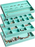 Frebeauty Jewelry Organizer Tray,Stackable Velvet Jewelry Trays,Drawer Inserts Earring Organizer For Women Jewelry Storage Di