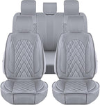 LINGVIDO Car Seat Covers Full Set (5 Seats) - Premium Perforated Nappa Leather, Waterproof Shield, Omni-Adapt Fit SUVs Sedans