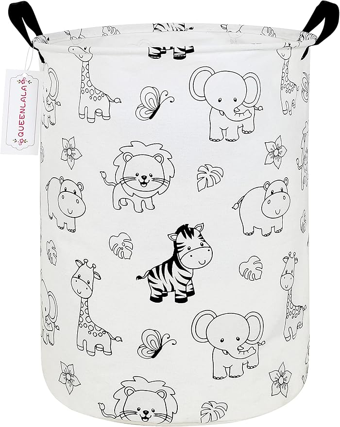 QUEENLALA Large Storage Basket,Laundry Hamper/Bathroom/Home Decor/Collapsible Round Storage Bin,Boys and Girls Hamper/Boxes/C