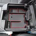 Full Size Center Console Organizer Tray Compatible with 2019-2022 Chevy Silverado/GMC Sierra 1500 and 2020-2022 2023 Silverado/Sierra 2500HD 3500HD Accessories -Full Console w/Bucket Seats ONLY, Red