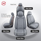 MIROZO Front Car Seat Covers Gray,2PCS Leather Seat Covers Waterproof Automotive Seat Covers Car Seat Protector Universal Veh