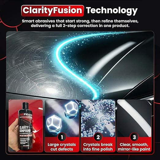 Clarity Compound - Scratch & Swirl Remover for Cars with ClarityFusion Technology - One Step Scratch Remover for Clear Coat & Paint Restoration - Removes Scratches, Swirls & Oxidation - 16 oz