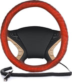 VaygWay Car Heated Steering Wheel Cover - 12v Black Soft Plush Warmer Car Steering Wheel Heater - Premium Quality 15" Auto Comfortable Steering Wheel Cover Protector Warmer for Vehicle (Soft Plush)